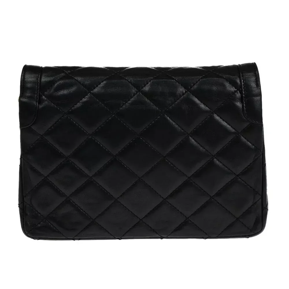CHANEL PARIS CC Matelasse Chain Mini Shoulder Bag Leather Black Vintage 307RK039 - Picture 4 of 12